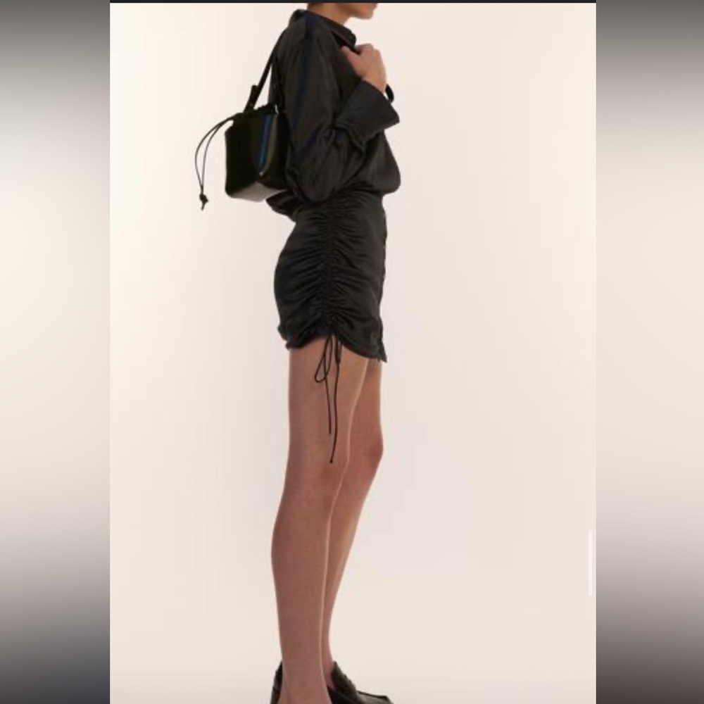 Draped Satin Mini Dress